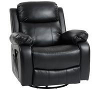 HOMCOM Sillón de masaje con 8 cabezas vibratorias, sillón relax, respaldo y reposapiés ajustables, negro Aosom España