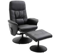 HOMCOM Sillón de Masaje con Reposapiés Sillón de Masaje Eléctrico con Función Reclinable 10 Puntos de Masaje Sillón de TV Giratorio Aosom España