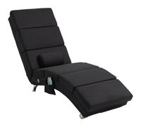 HOMCOM Sillón de Masaje ergonómico de relax con masaje y calefacción y mando a distancia 56x168x84 cm negro Aosom España
