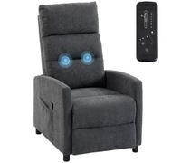 HOMCOM Sillón de Masaje Reclinable 160° Reposapiés 66x91x108 cm Gris Oscuro