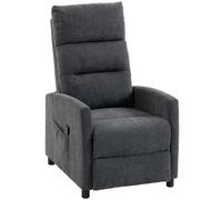 HOMCOM Sillón de Masaje Reclinable con Reposapiés 2 Zonas de Masaje Respaldo Alto Bolsillos Tapizado en Chenilla Gris