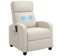 HOMCOM Sillón de Masaje Reclinable Mando a Distancia 68x88x98cm Crema