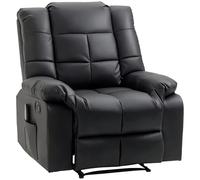 HOMCOM Sillón de Masaje, Sillón Relax Reclinable con 8 Puntos de Masaje, Mando a Distancia, Tapizado en PU, Reposapiés, Bolsillo Lateral, Butaca para Salón, Dormitorio, Negro