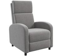 HOMCOM Sillón de Relax con función reclinable, Acolchado, con Respaldo Ajustable, con Aspecto de Lino, reposapiés para salón o Dormitorio, Color Gris Oscuro