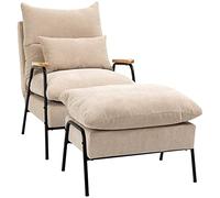 HOMCOM Sillón de Relax con Reposapiés Sillón Reclinable 68x91,5x88 cm Beige