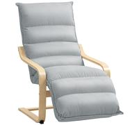 HOMCOM Sillón de Salón Auxiliar Acolchado de Terciopelo con Reposapiés Ajustable y Estructura de Acero 67x93x105 cm Gris Aosom España