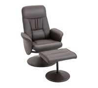 Homcom Sillón Reclinable Otomana 76x81x101 cm Marrón
