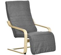 HOMCOM Sillón de Salón con Reposapiés Ajustable Butaca Relax Tapizada en Tela para Oficina Dormitorio 66,5x94x100 cm Gris Aosom España