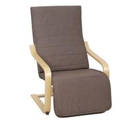 Homcom sillón de salón con reposapiés ajustable, butaca de salón tapizada en lino sintético con marco de madera, sillón de relax para dormitorio, oficina, estudio, 66,5x94x100 cm, marrón