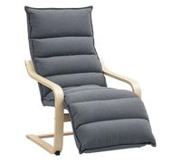 Homcom Sillón De Salón Con Reposapiés Ajustable 67x93x105 Cm Gris Oscuro