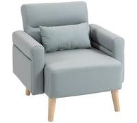 HOMCOM Sillón de Salón Cuero Sintético Butaca de Salón 77 cm Gris