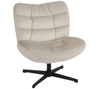 HOMCOM Sillón de salón giratorio, silla acolchada en chenilla sin reposabrazos, asiento y respaldo anchos, 70x80x82cm, crema Aosom España