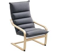 HOMCOM Sillón de Salón Moderno Butaca de Salón con Respaldo Alto Reposabrazos y Patas de Madera Tapizado en Terciopelo Butaca para Dormitorio Sala de Estar Gris