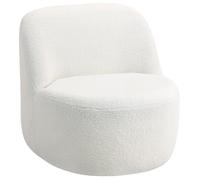 HOMCOM Sillón de salón Moderno con Respaldo ergonómico, Sillón tapizado en Tejido Sherpa y Espuma, 73x82x71 cm, Blanco Crema