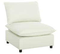HOMCOM Sillón de salón, sofá 1 plaza moderno sin reposabrazos con asiento ancho, cojines gruesos, 146x85x78cm, crema Aosom España