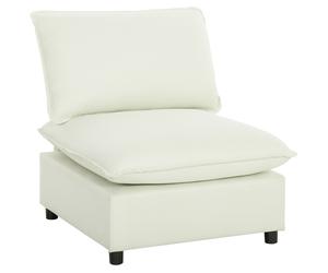 HOMCOM Sillón de salón, sofá 1 plaza moderno sin reposabrazos con asiento ancho, cojines gruesos, 146x85x78cm, crema Aosom España