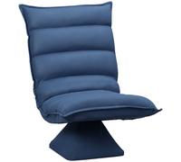 HOMCOM Sillón de suelo perezoso giratorio 360° con respaldo inclinable diseño acolchado 62x70x95 cm Azul Aosom España
