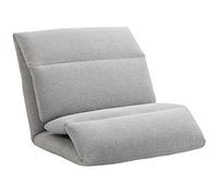 HOMCOM Sillón de Suelo sofá Perezoso sillón Convertible en Cama, Respaldo reclinable en 5 Posiciones, Tejido de imitación Lino, 72 x 71 x 60 cm, Color Gris