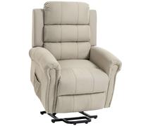 HOMCOM Sillón elevador eléctrico, sillón relax eléctrico con función de masaje y calefacción, 87 x 87,5 x 108 cm, beige Aosom España