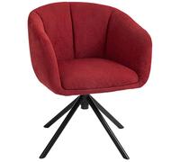 HOMCOM Sillón Giratorio 360° con Asiento Acolchado, Moderno sillón de Tela para salón y Oficina, 58,5x59x78,5 cm, Rojo Vino