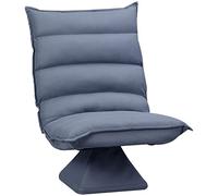 HOMCOM Sillón Giratorio 360° con Respaldo reclinable, diseño Acolchado - tapizado en Tejido de Microfibra Gris