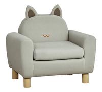 HOMCOM Sillón Infantil Mini Sofá para Niños de +3 Años Carga 45 kg 61x42x53 cm Gris