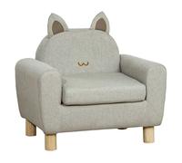 HOMCOM Sillón Infantil Mini Sofá para Niños de +3 Años con Asiento Acolchado Reposabrazos Bolsillo de Almacenamiento y Estructura de Madera Carga 45 kg 61x42x53 cm Marrón