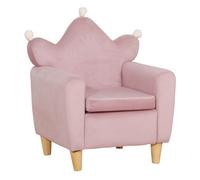 HOMCOM Sillón Infantil Mini Sofá para Niños de +3 Años con Asiento Acolchado Reposabrazos y Estructura de Madera Carga Máx. de 45 kg 50x42x58 cm Rosa