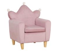 Homcom sillón infantil mini sofá para niños de +3 años con asiento acolchado reposabrazos y estructura de madera carga máx. de 45 kg 50x42x58 cm rosa