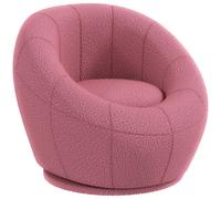 HOMCOM Sillón Infantil Muebles Infantiles Taburete Infantil de Peluche 60x56x48 cm Rosa Aosom España