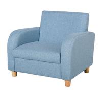 HOMCOM Sillón Infantil para Niños de +3 Años Acolchado Reposabrazos y Estructura de Madera Carga Máx. de 65 kg 49x45x44 cm Azul Aosom España