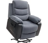 HOMCOM Sillón Relax Reclinable Eléctrico Sillón Levanta Personas con Mando a Distancia Puerto USB Reposapiés y Bolsillos Laterales Sillón Elevador para Salón Dormitorio Gris Oscuro