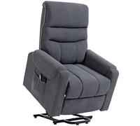 HOMCOM Sillón Levanta Personas con 8 Punto de Masaje Reposapiés Mando a Distancia y Bolsillo Lateral 83x92x110 cm Gris