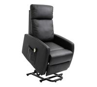 HOMCOM Sillón Levanta Personas Sillón Relax Eléctrico Sillón Elevador Reclinable 145° con Control Remoto Reposapiés para Personas Mayores 67x95x105 cm Negro