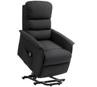 HOMCOM Sillón levantapersonas eléctrico con reposapiés y respaldo reclinable con mando a distancia y bolsillo negro