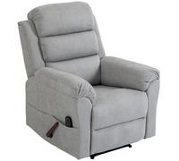 HOMCOM Sillón Masaje Reclinable Manual 135° Calefactable Reposacabezas Regulable Chenilla Gris Claro Aosom España