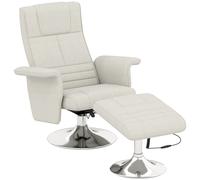 HOMCOM Sillón masajeador con otomana, respaldo reclinable, 78 x 95 x 88 cm, Crema Aosom España