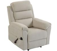 HOMCOM Sillón Masajeador Reclinable Manual 135° con Calefacción Chenilla Crema Aosom España