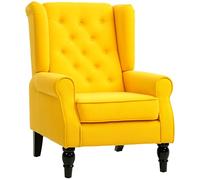 HOMCOM Sillón Orejero Moderno con Reposabrazos, Carga 160 kg, Amarillo