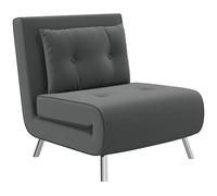 HOMCOM Sillón Plegable 3 en 1 con función de Cama, Respaldo Ajustable, cojín de Terciopelo, 77 x 88 x 83 cm, Color Gris Oscuro
