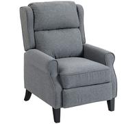 HOMCOM Sillón Reclinable 132° máx en Tela Efecto Lino con Reposapiés, 74x84x102 cm, Gris Aosom España