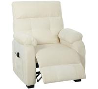 HOMCOM Sillón Reclinable 150° Efecto Terciopelo con Reposapiés, Mando a Distancia y Bolsillo Lateral, 96x90x105 cm, Blanco Aosom España