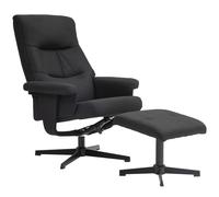 HOMCOM Sillón Reclinable con Reposapiés giratorio Función de Balanceo Tacto de Terciopelo hasta 150 kg Negro Aosom España