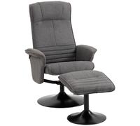 HOMCOM Sillón Reclinable con Reposapiés, Respaldo Ajustable, 69 cm x 71 cm x 104 cm, Gris Oscuro + Negro