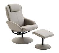 HOMCOM Sillón Reclinable con Reposapiés Sillón de Salón Giratorio Gris