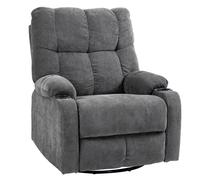 HOMCOM Sillón reclinable con reposapiés sillón reclinable giratorio hasta 150 kg marco de acero 88x96x108 cm Gris Oscuro Aosom España