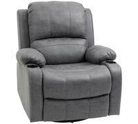 HOMCOM Sillón Reclinable con Reposapiés y Función de Descanso incl Portavasos Sillón de TV 87x95x102 cm Gris Aosom España