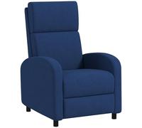 HOMCOM Sillón reclinable con Respaldo Ajustable manualmente hasta 160°, reposapiés Integrado para salón Dormitorio Oficina Home Cinema, Capacidad de Carga 120 kg, Azul