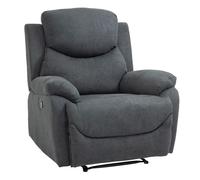 HOMCOM Sillón Reclinable de Salón Sillón Relax Reclinable Manual con Reposabrazos y Reposapiés Carga 150 kg Sofá Relax para Salón Dormitorio Gris