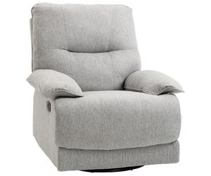 HOMCOM Sillón Reclinable de Salón Sillón Relax Reclinable Manual hasta 150° Tapizado en Tela con Reposapiés Carga 160 kg para Sala de Estar Dormitorio Oficina 89x98x101 cm Gris